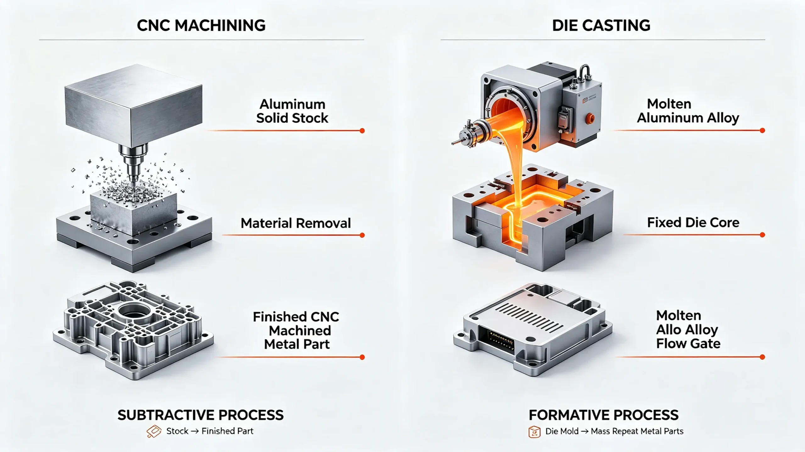 CNC Machining vs Die Casting